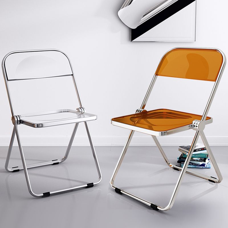 Silla lateral de comedor con respaldo abierto de estilo industrial, silla sin brazos de comedor de plástico para el hogar