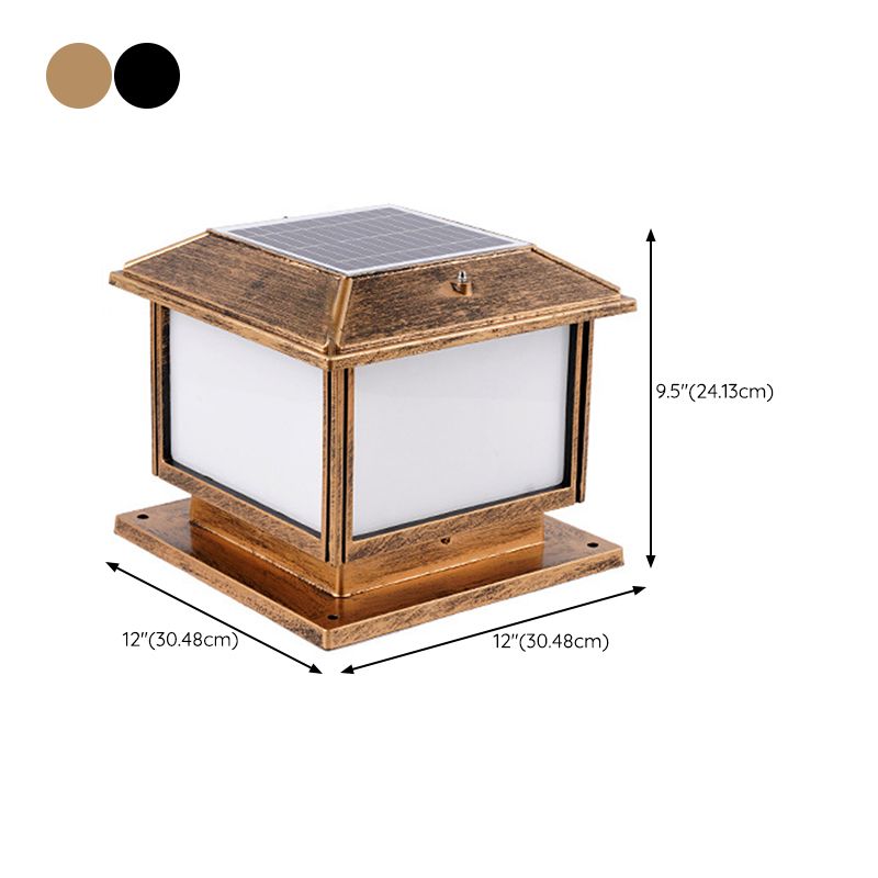 Golden/Black Outdoor Lights Waterproof Square Pillar Lamp for Garden