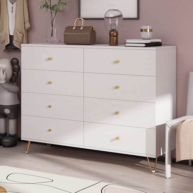 Modern Accent Chest Rectangle Accent Cabinet with Drawers in White
