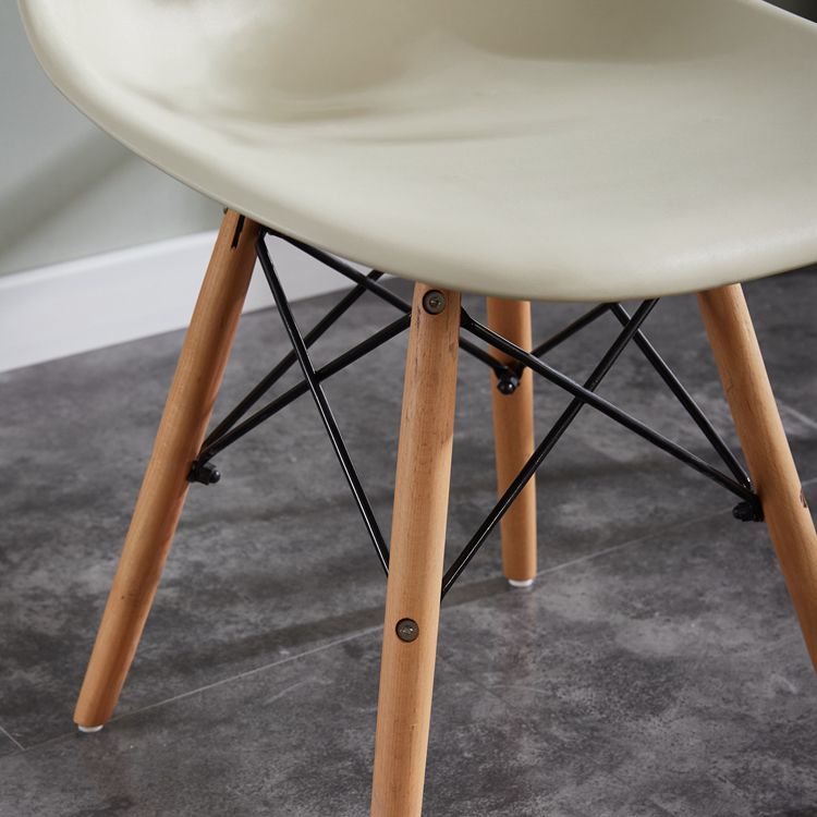 Contemporary Style Dining Chairs Armless Side Chair with Wooden Legs