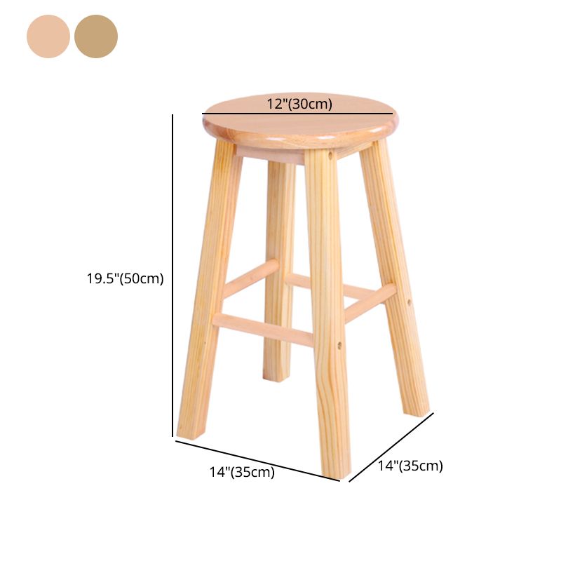 Taburete de bar de madera contemporáneo, taburete de bar interior con asiento y reposapiés de madera, 1 pieza