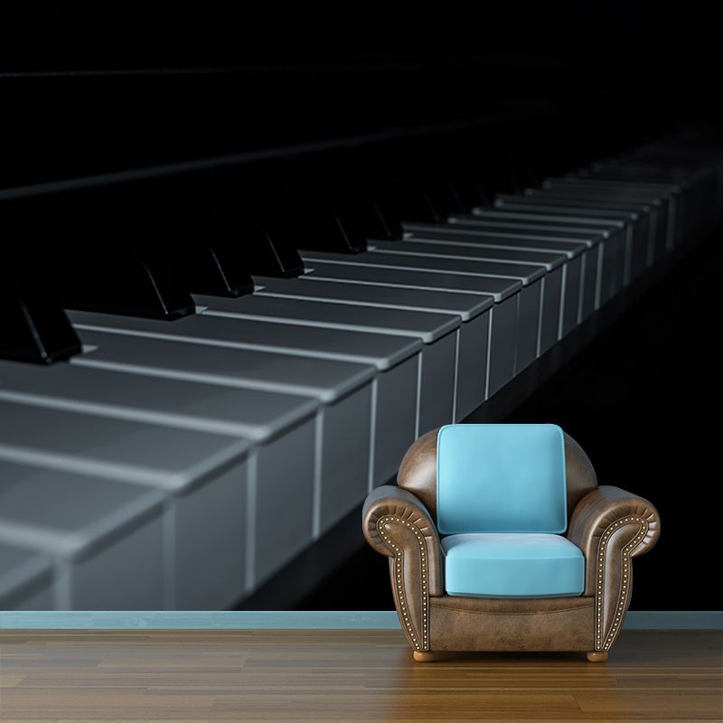 Piano Customized Wall Mural Mildew Resistant Wallpaper for Sitting Room