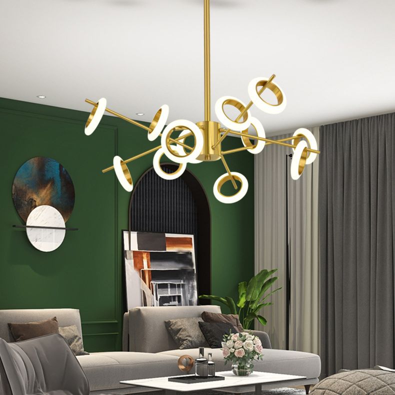 Ultra-modern Multiple Rings Chandelier Lamp Acrylic Suspension Pendant Light for Restaurant