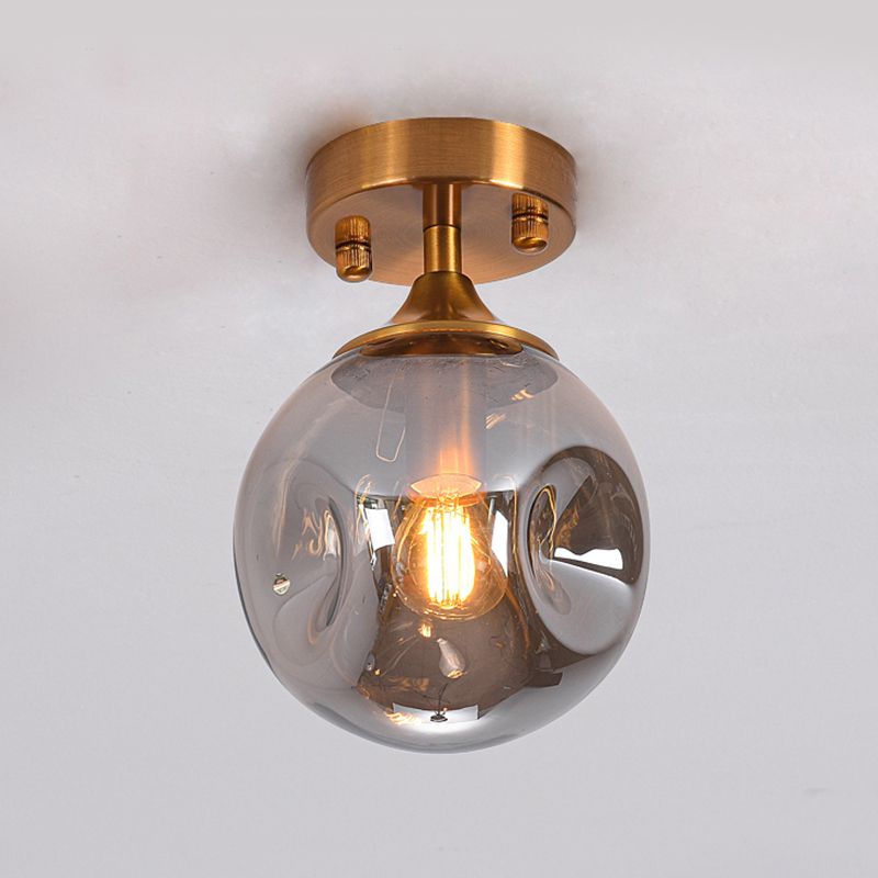 Glass Ball Shape Flush Mount Light Modern 1-Light Flush Mount Ceiling Fixture