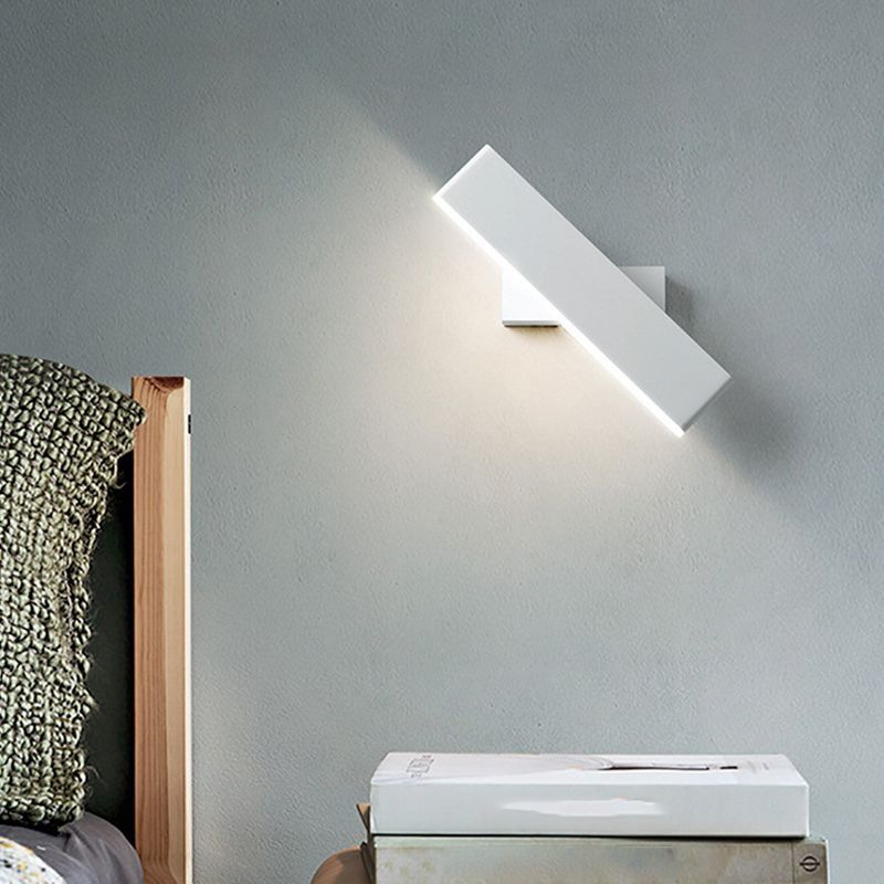 Rectangle Shape Metal Wall Light Modern Style Single Light Wall Mount Lighting