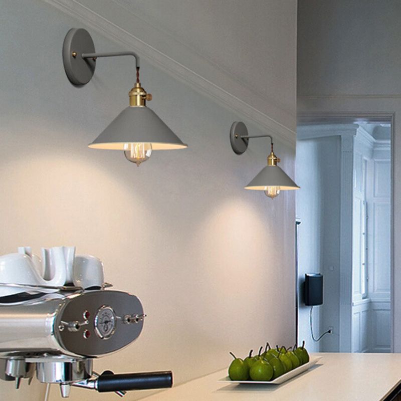 Nordic Style Wall Mount Light Cone Shape Colorful Wall Lamp for Living Room