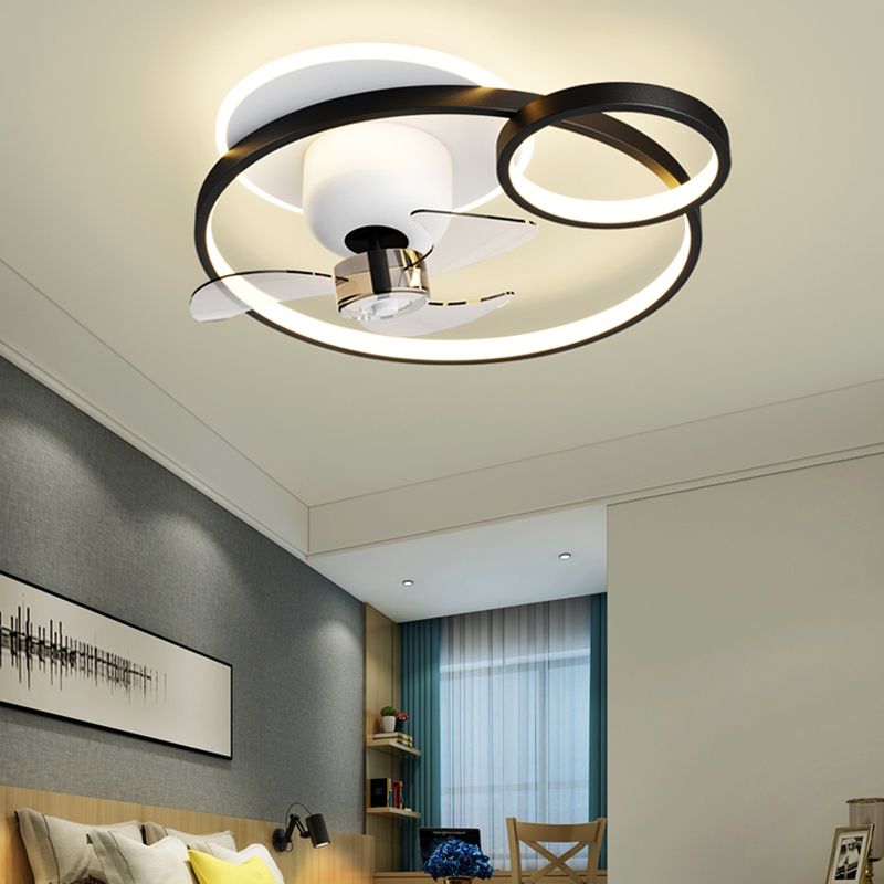 Contemporary Geometric Fan Light Metal LED Flush Mount Light for Bedroom