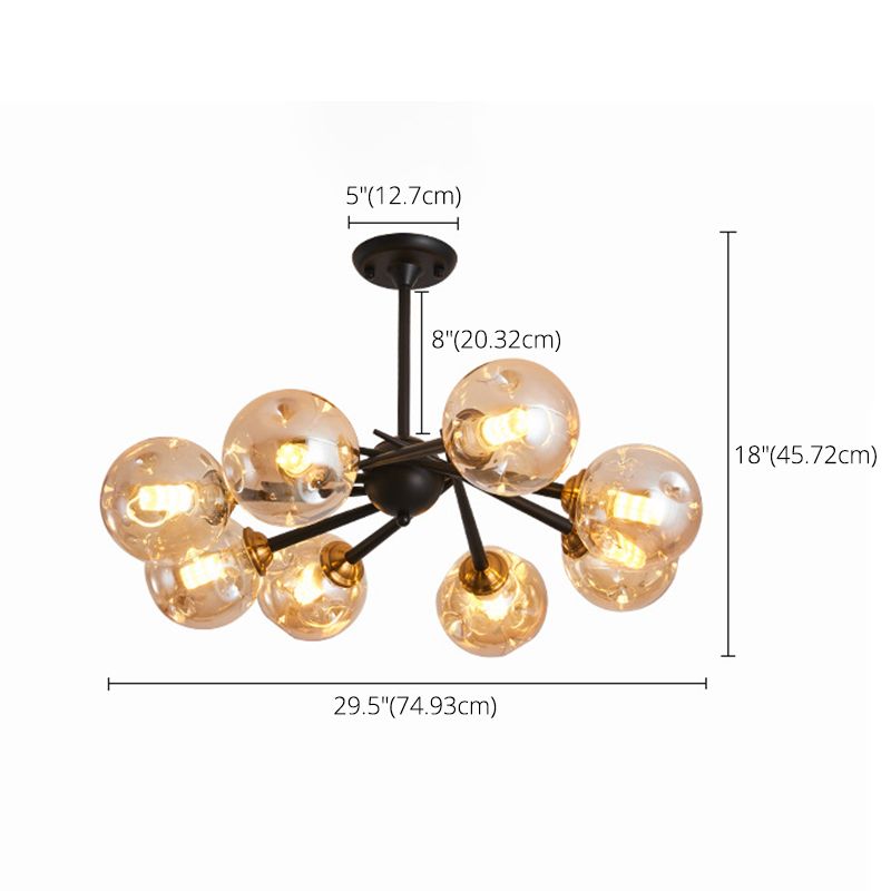 Spherical Chandelier Pendant Light Modern Style Glass Chandelier Lighting Fixture