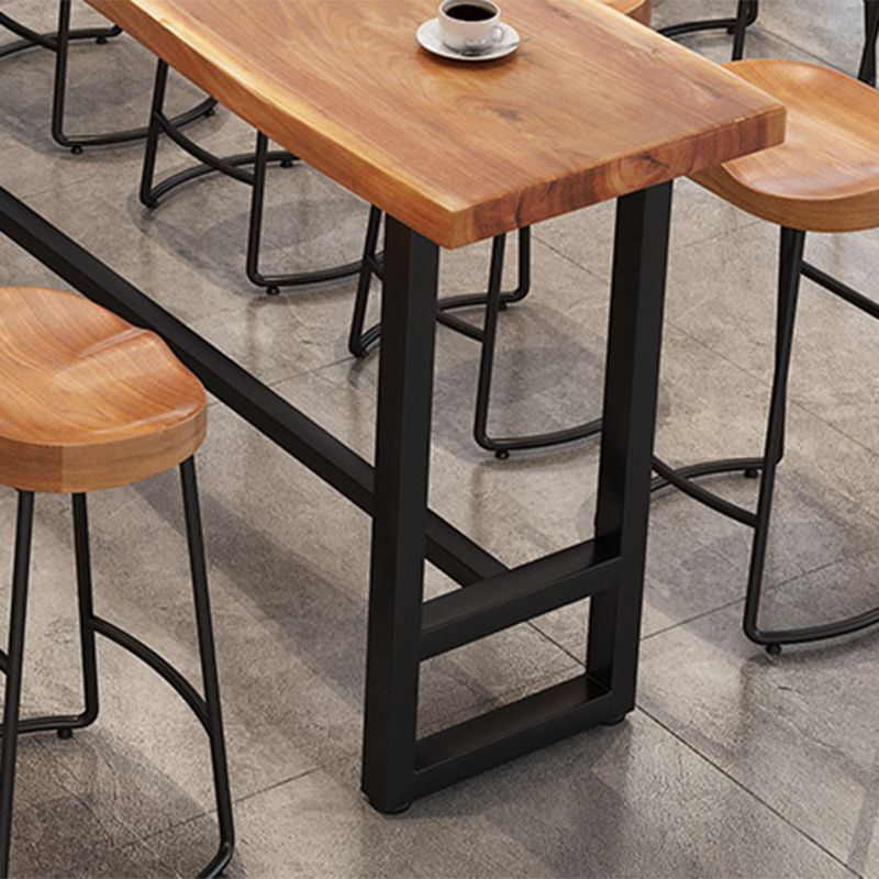 Modern Cafe Wood Bar Height Cocktail Table Footrest Trestle Counter Wine Table