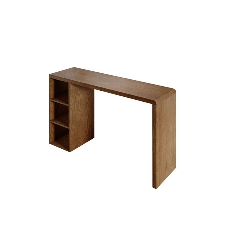 Modern Style Bar Table Pine Solid Wood Double pedestal Bar Dining Table with Storage