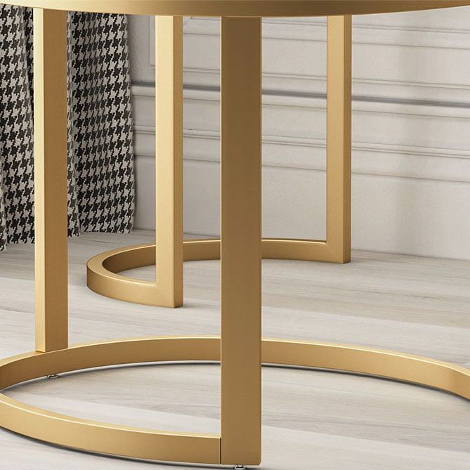 Glam Metal Dining Room Chair Upholstered Armless Dining Chairs for Home Use