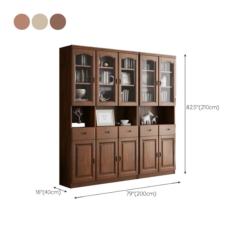 Grooves Handle Storage Cabinet Solid Wood Cabinet with Drawer