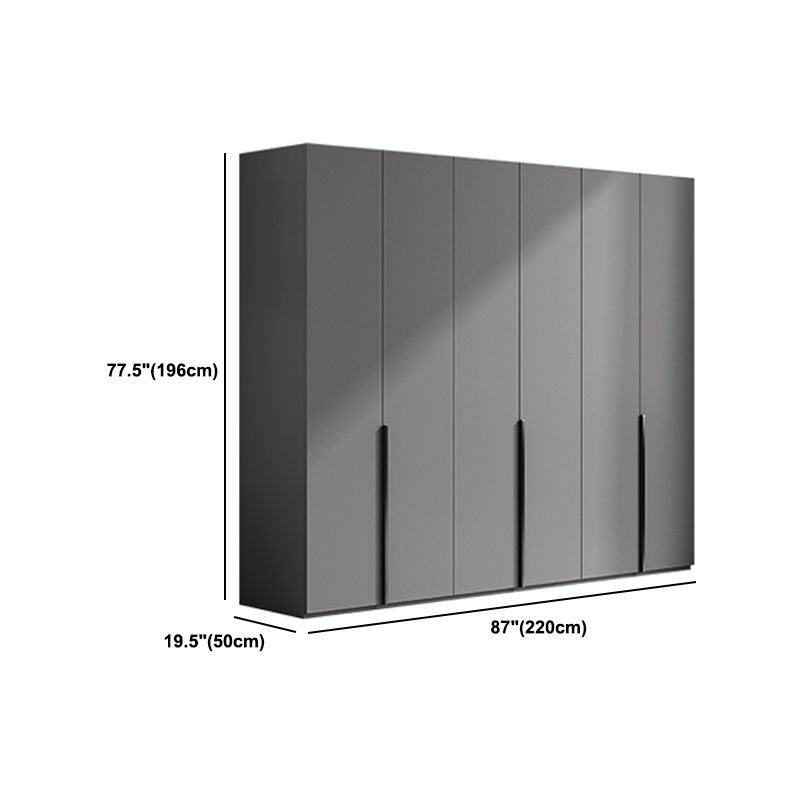 Gray Colour Wardrobe Armoire Wood Bedroom Wardrobe Closet with 1 Drawer