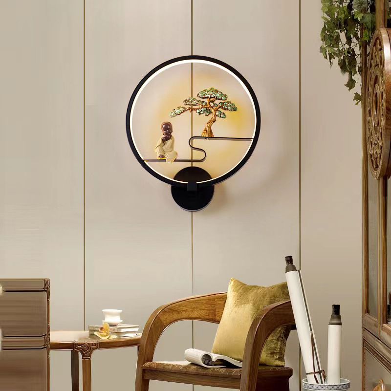 Modern LED Wall Mount Light 1-Light Wall Lamp with Acrylic Shade for Living Room