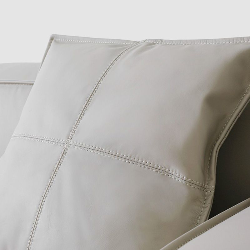 Ultra-Modern Genuine Sofa with Pillow Back and Square Arm in Wood