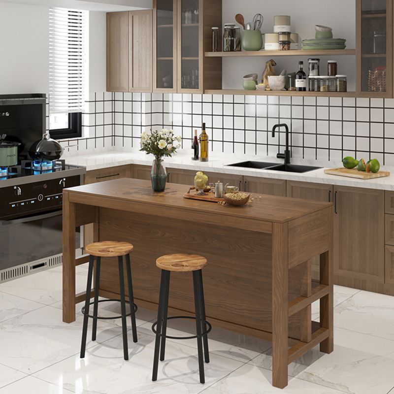 Modern Pine Solid Wood Rectangle Island Table for Kitchen Dining Room