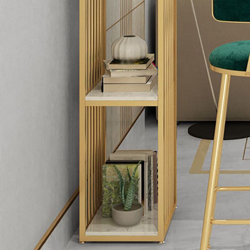 Glam Style Rectangle Counter Table Marble Top 42-inch Height Table for Dining Room