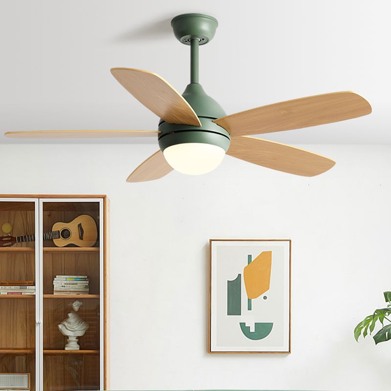 1-Light Ceiling Fan Lamp Modern Style Metal Ceiling Fan Lighting for Bedroom