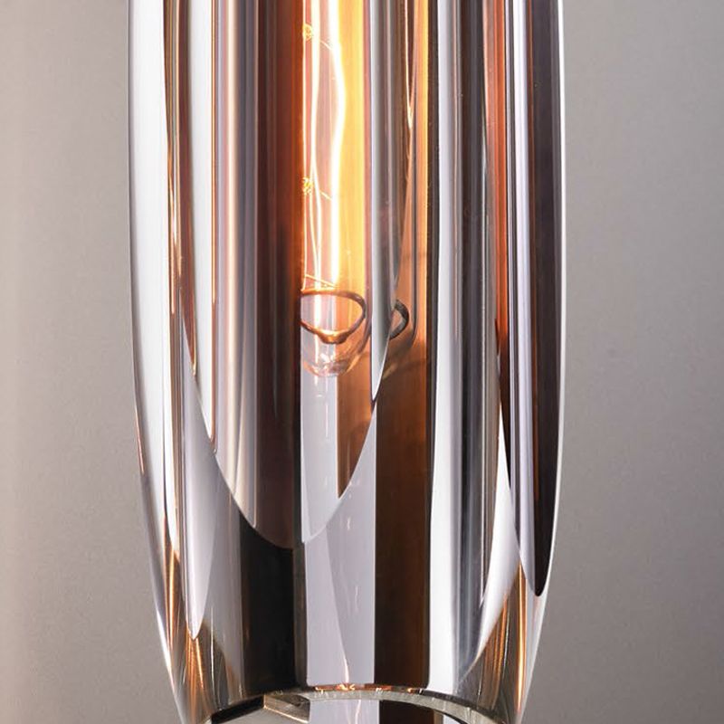 Oval Shade Crystal Wall Sconce Modern Style 1 Light Wall Mount Light Fixture