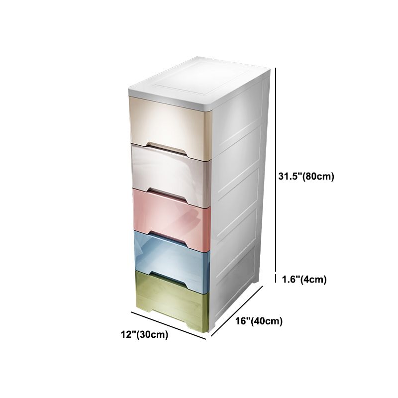 Modern Plastic Storage Cabinet with Drawer Non-Hanging Wardrobe Armoire