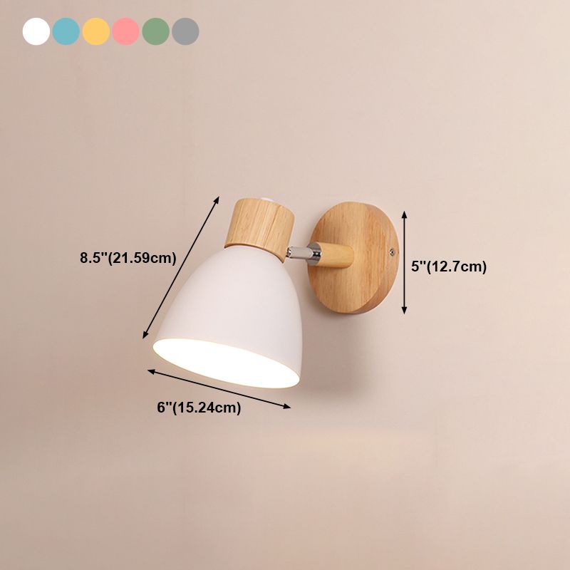 1 Light Wall Sconce Modern Macaron Style Metal Wall Lighting for Bedroom