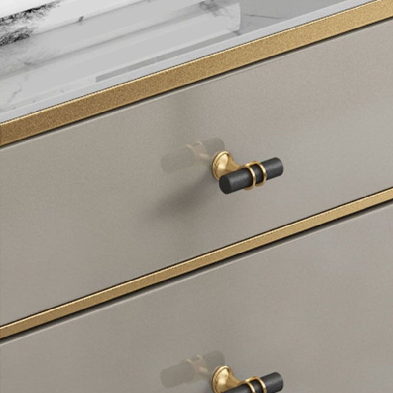 Stone Top Chest Dresser Modern Style Storage Chest Dresser for Bedroom