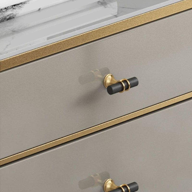 Stone Top Chest Dresser Modern Style Storage Chest Dresser for Bedroom
