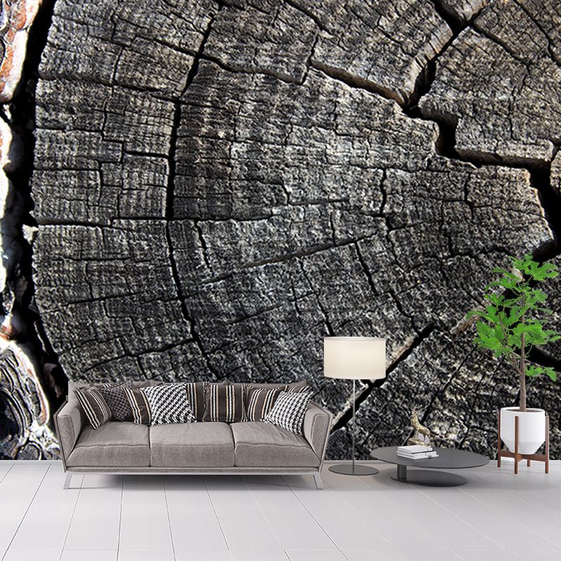 Industrial Style Wood Texture Mural Mildew Resistant for Bedroom