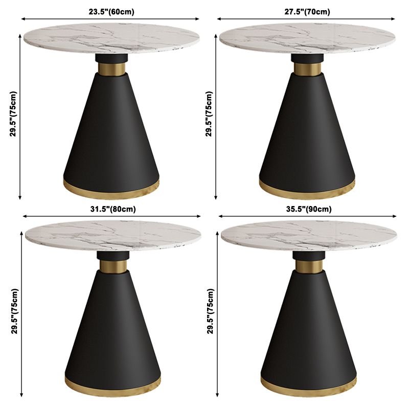 Metaal traditionele luxe ronde binnen tafel gesinterde stenen tafel met voetstukbasis