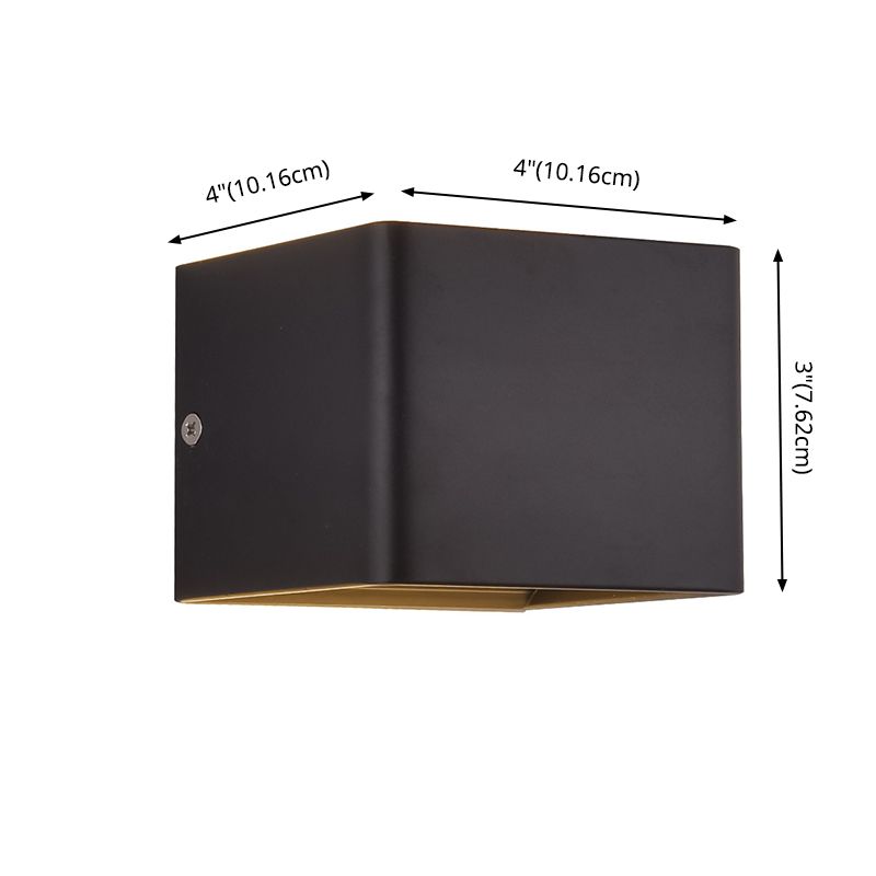 Lámpara cuadrada montada en la pared simplicidad posmoderna lámpara de montaje de pared de aluminio para sala de estar