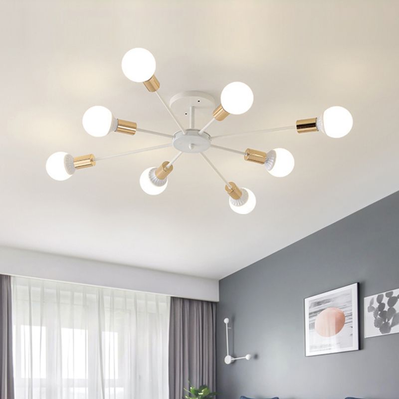 New Modern Wrought Iron Flush Light Sputnik Semi Flush Ceiling Light Fixtures