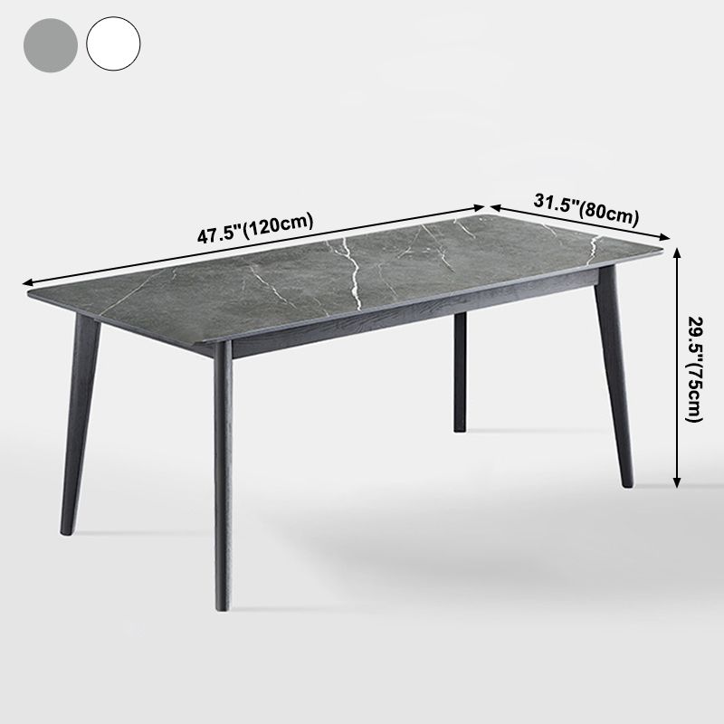 Industrial Rectangle Dining Table for Restaurant Sintered Stone Top Table with 4 Legs