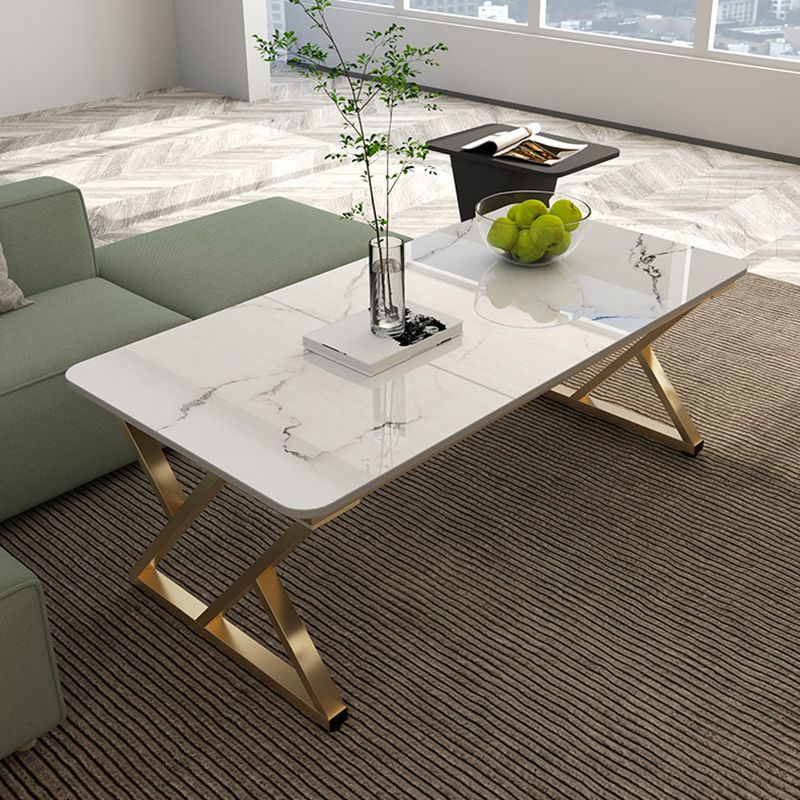 Rectangle Cocktail Table Trestle Slate Top Coffee or End Table