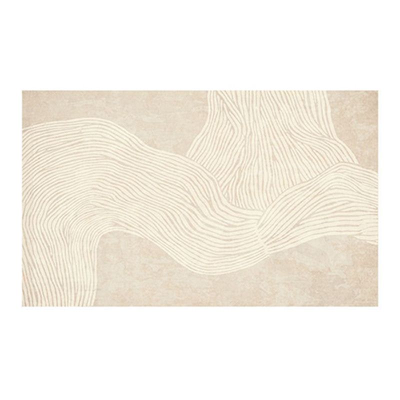 Apricot Irregular Rug Polyester Casual Rug Non-Slip Backing Rug for Drawing Room