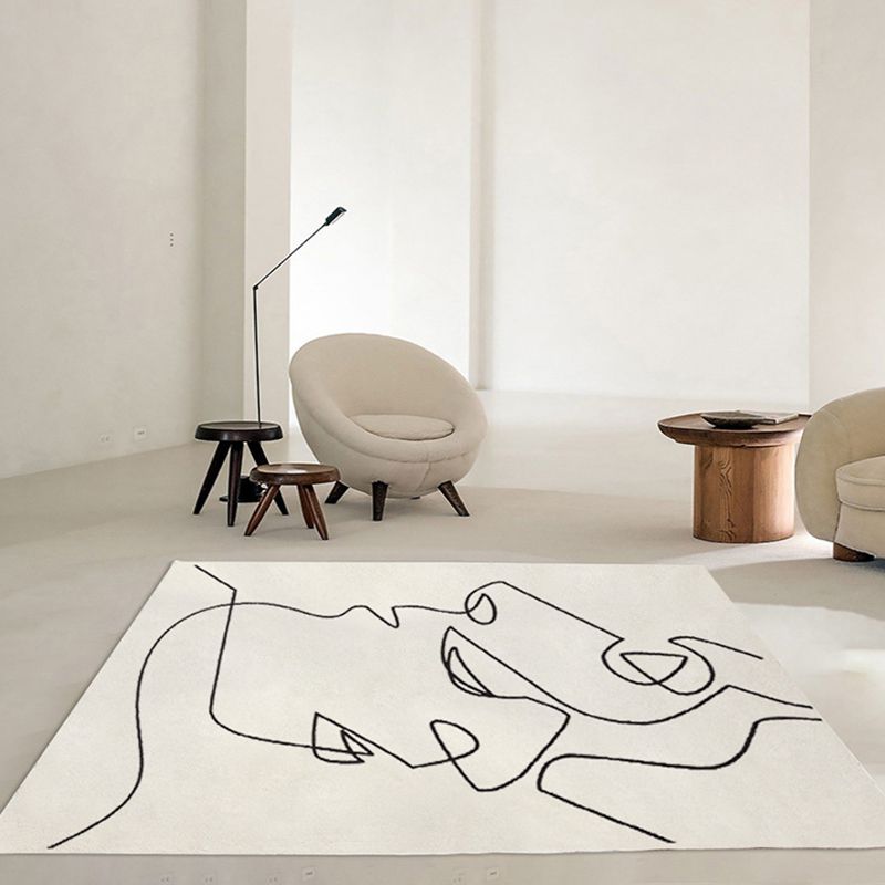 Abstrakter Mann Zeichnung Linie Teppichpolyester Teppich Färbung Resistent Anti-Schlupfteppich für Raum