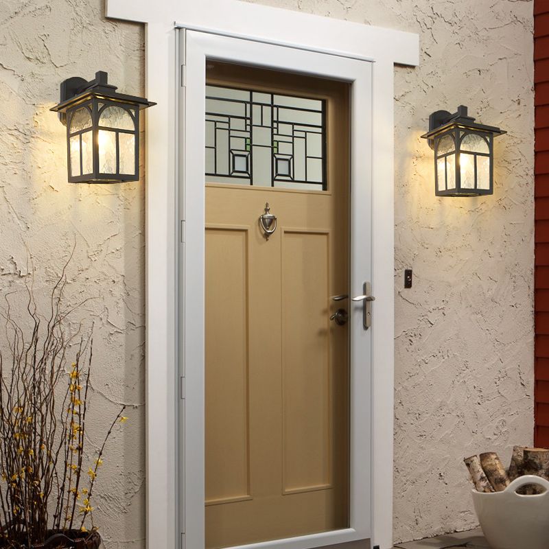 Retro Ripple Glass Shade Wall Light Geometric Single Light Wall Sconce for Outdoors
