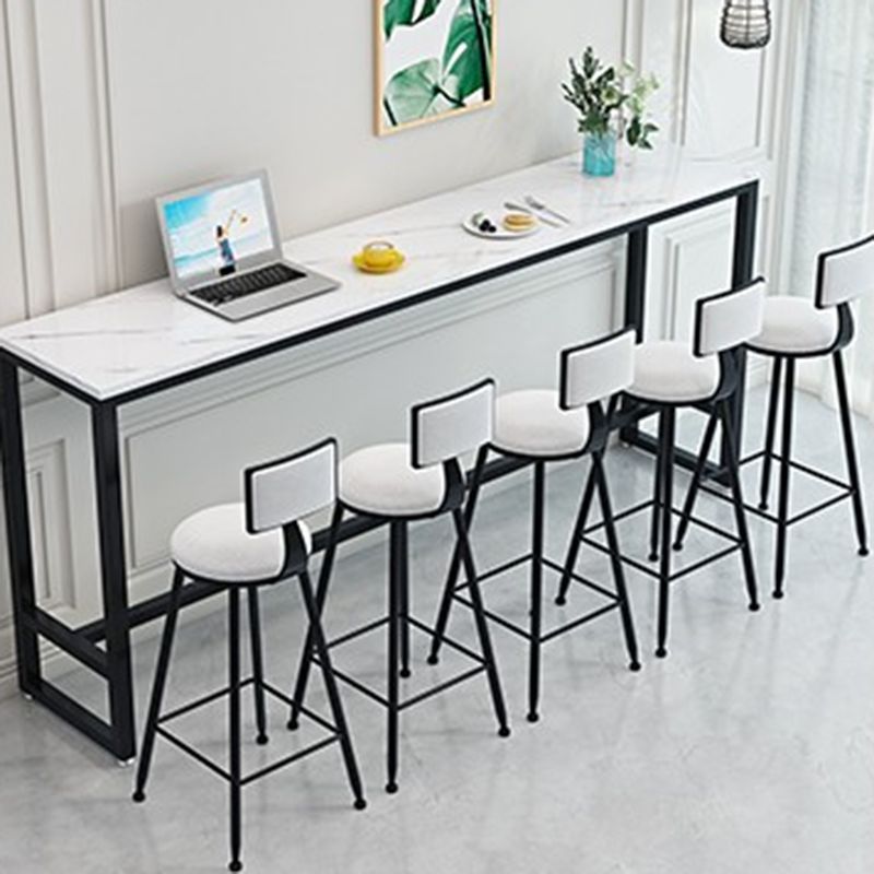 Indoor Glam Bar Dining Table Rectangle Bar Stool Table with Footrest