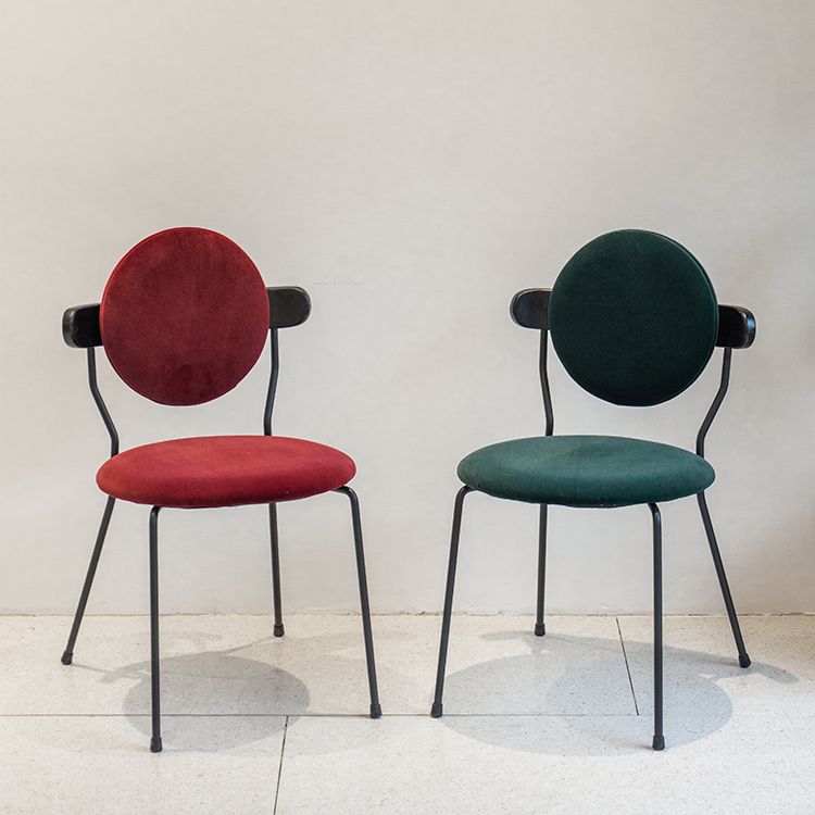 Silla de comedor estilo moderno Silla individual sin brazos de cocina con patas de metal