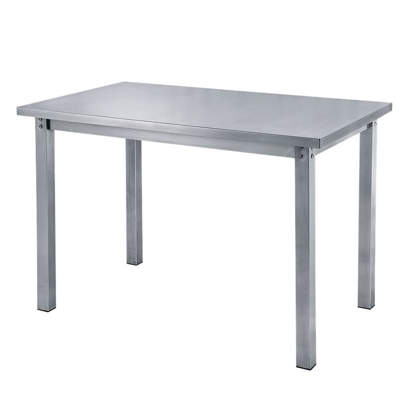 Muebles de estilo industrial Mesa de comedor de acero inoxidable con base de pedestal