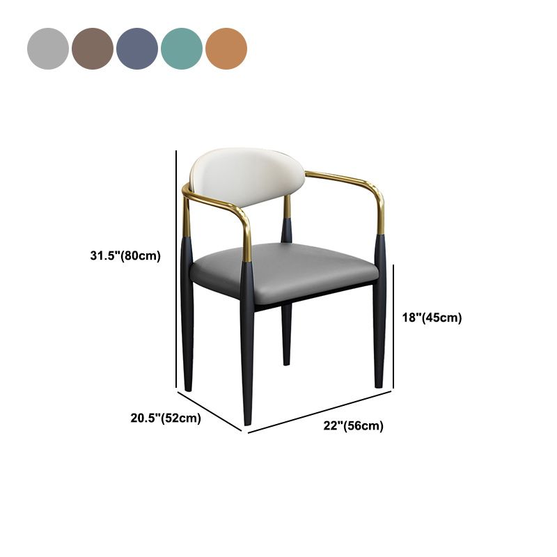 Modern Upholstered Dining Arm Chair Open Back Dining Side Chair