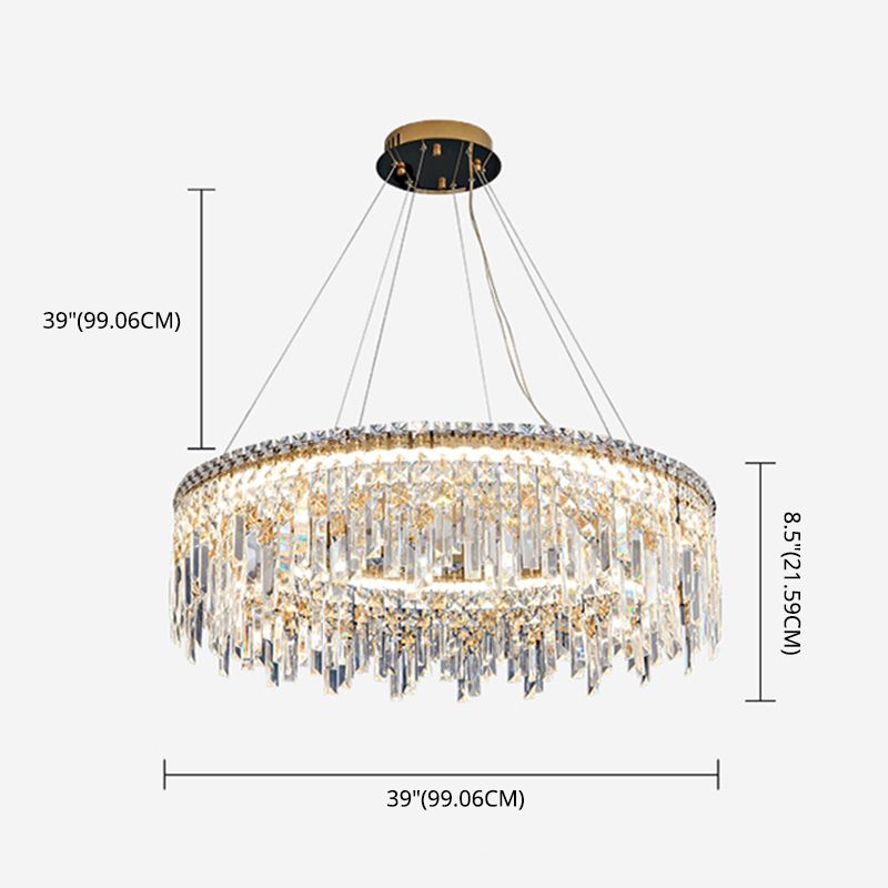 K9 Crystal Iasphicle Luz colgante Luxurious Modern Brass LED LED para sala de estar