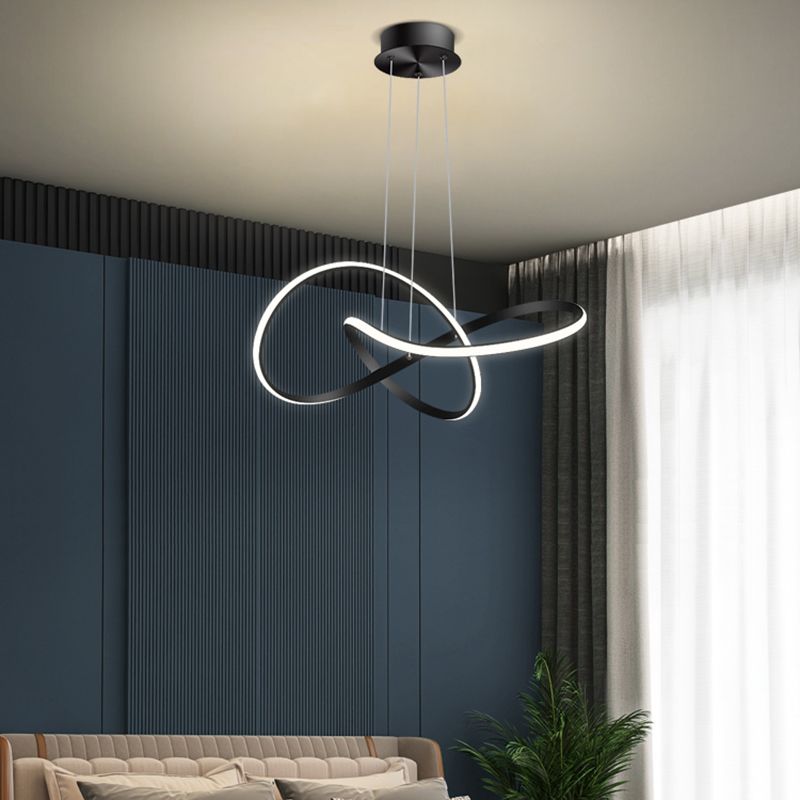 Contemporary Curved Chandelier Lights Metal 1 Light Chandelier Pendant Light