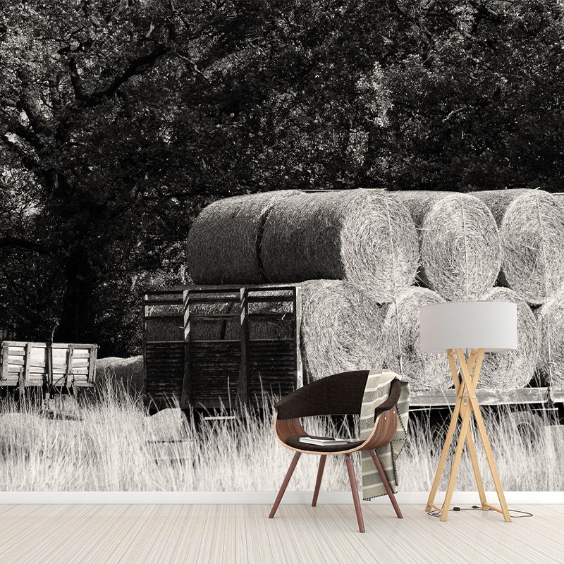 Customized Straw Bales Mural Environment Friendly Wallpaper for Living Room