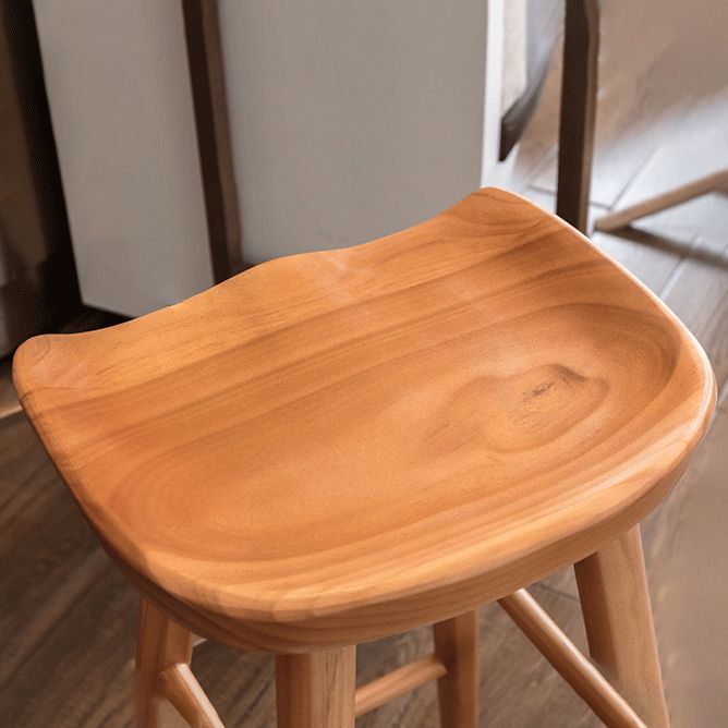 Taburete de bar de madera maciza de estilo moderno con reposapiés, taburete de bar simple para sala de estar, 30 pulgadas