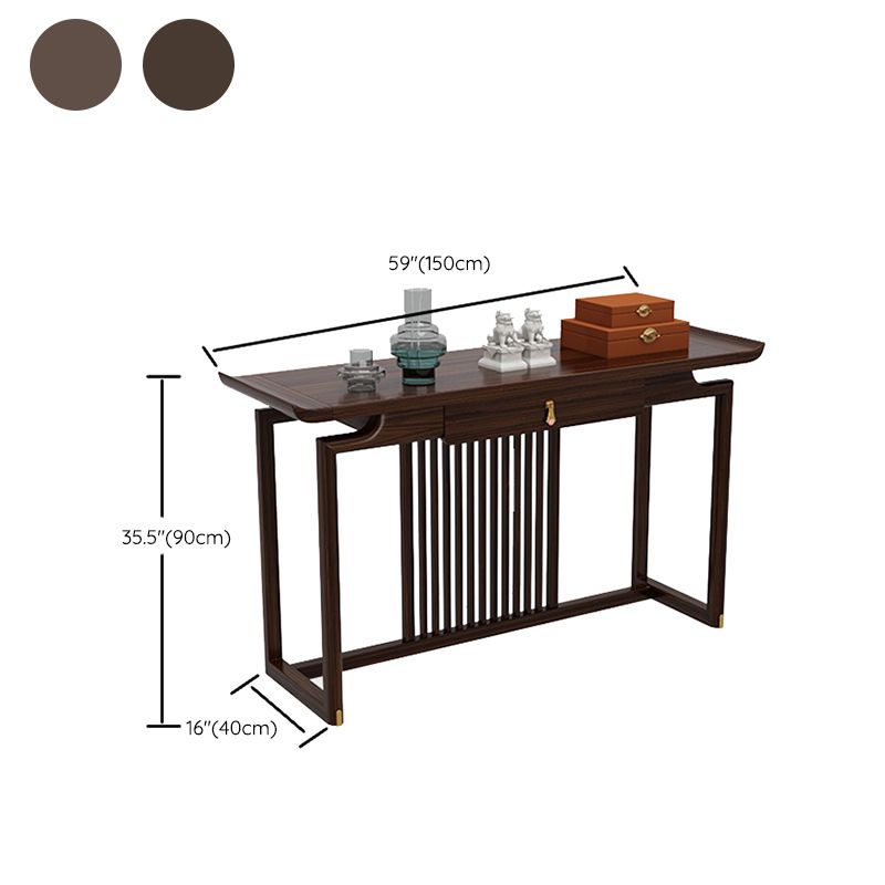 Rectangle Shape Contemporary Console Table Brown Wooden Console Sofa Table
