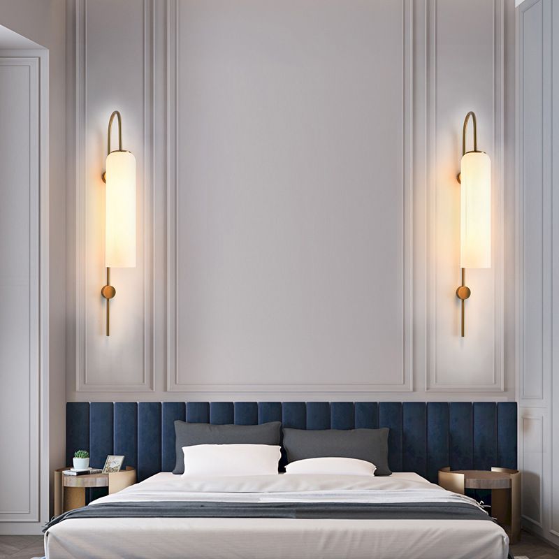 Mid Century Simplicity Wall Mounted Light Fixture Glass Wall Mount Light Fixture for Bedroom