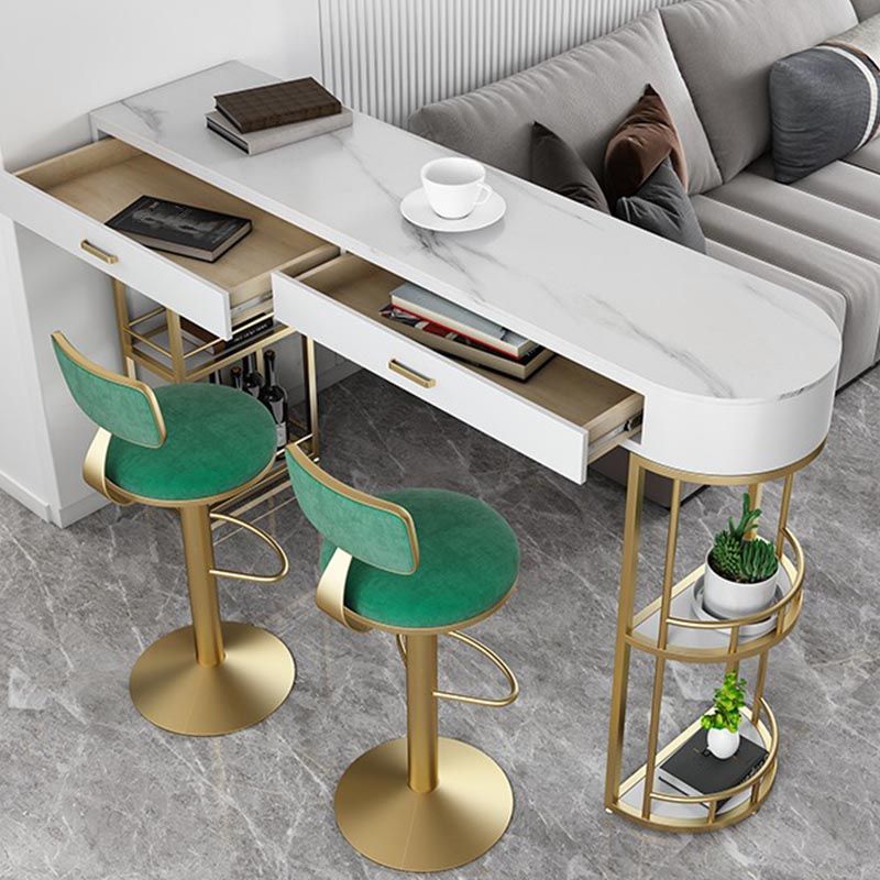 Living Room Double Pedestal Pub Table Contemporary Stone Bistro Bar Table