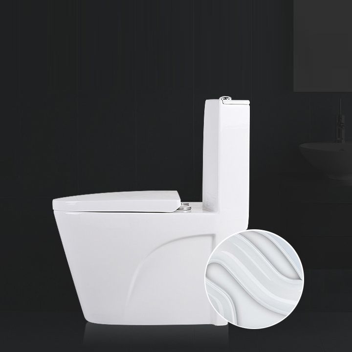 Contemporary Elongated Toilet Bowl Gravity Flush Toilet with Seat for Bathroom