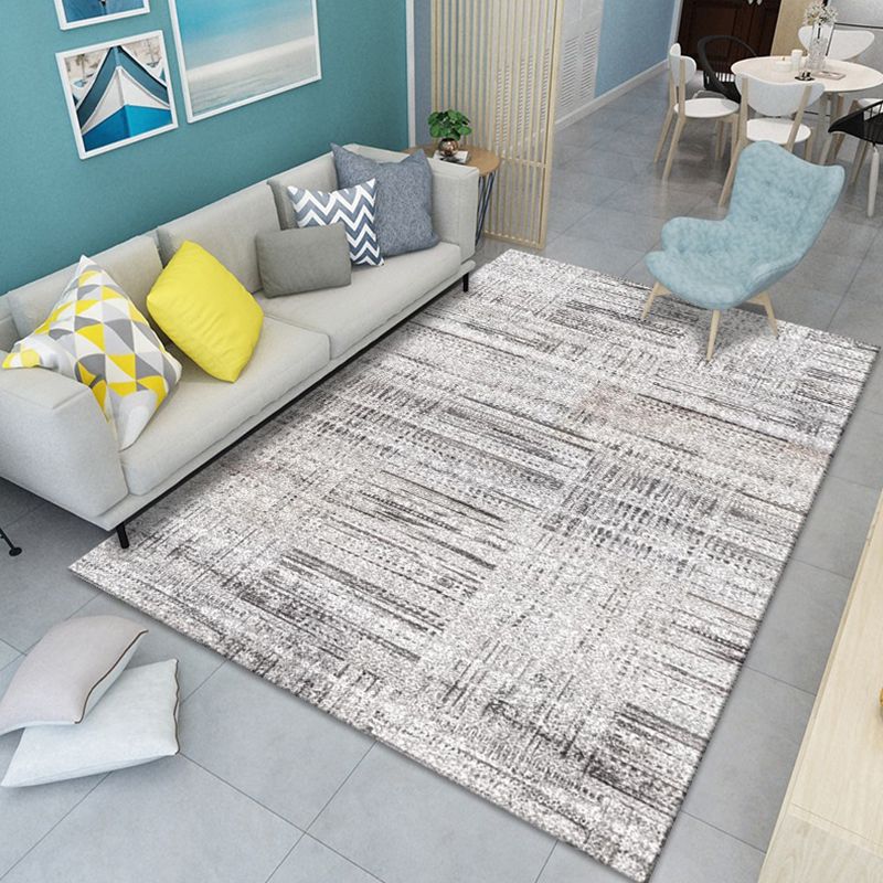 Scandinavian Abstract Pattern Rug Multi Color Polyster Area Carpet Anti-Slip Backing Easy Care Rug for Parlor