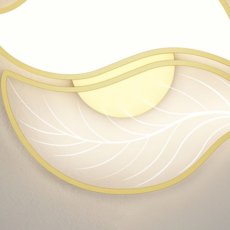 Lámpara empotrada moderna de acrílico con forma de hoja, iluminación empotrada LED para sala de estar